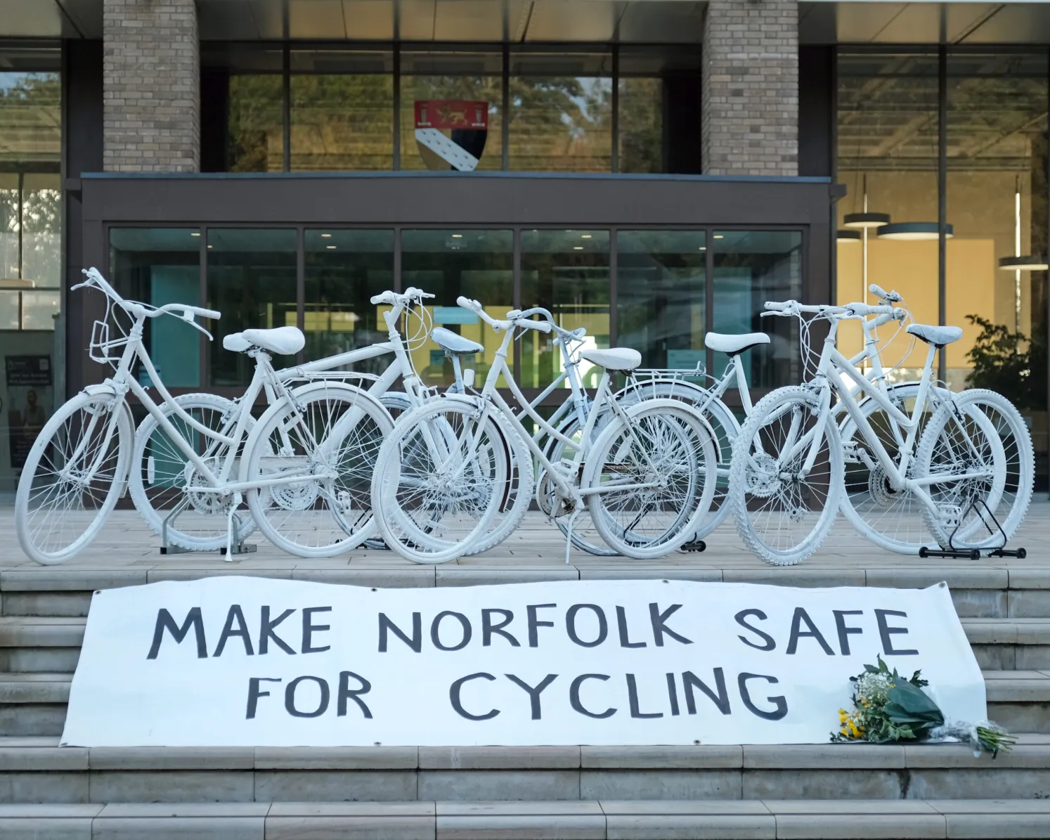 ‘Ghost bikes’ highlight dangers for cyclists on Norfolk roads 