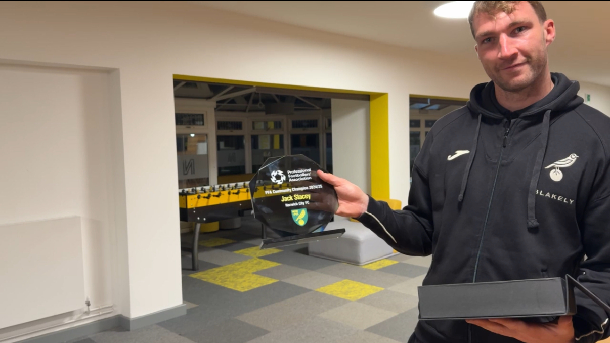 Norwich player wins award for community work
